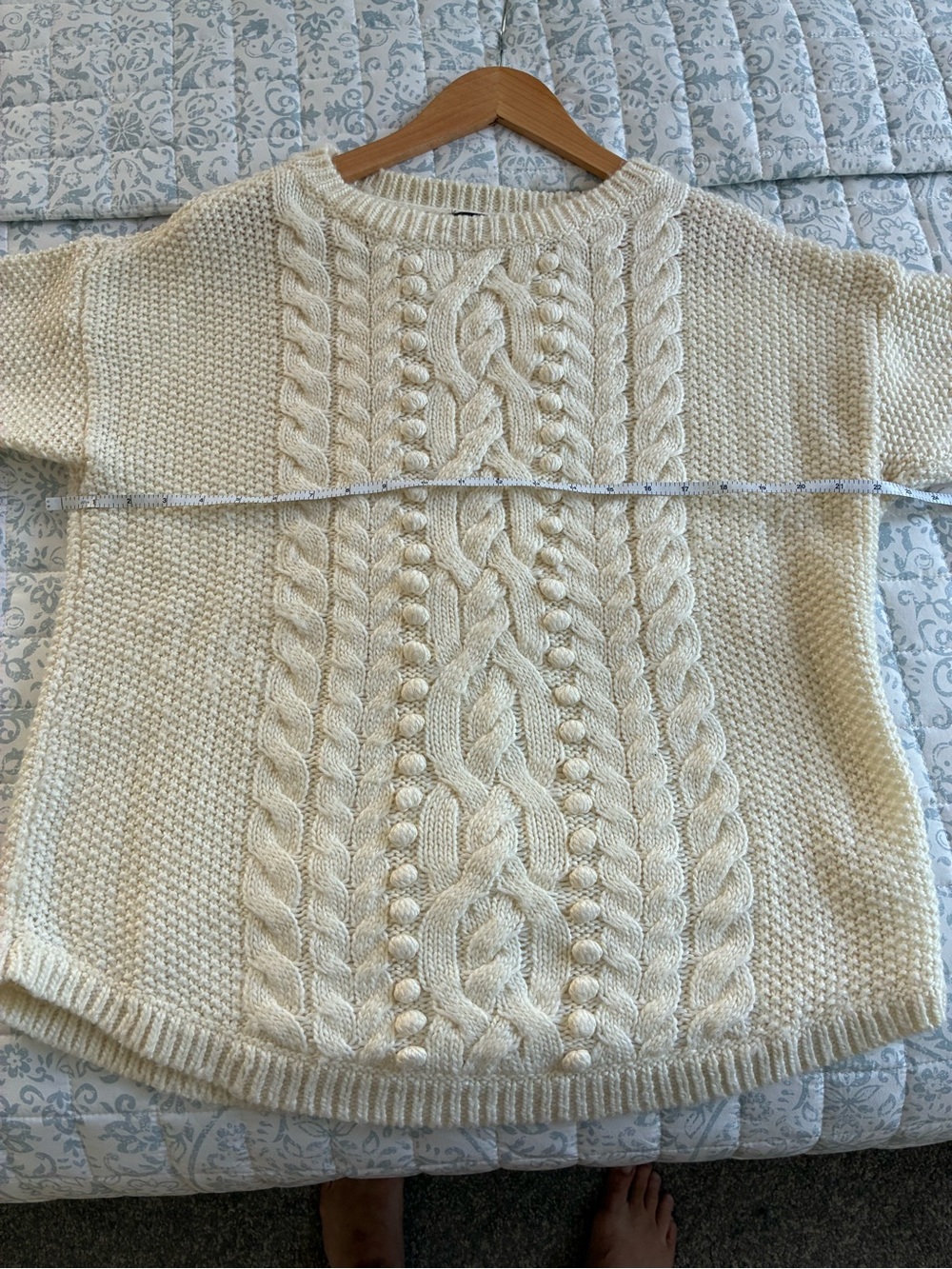 Talbots Cream Cable-Knit Crewneck Sweater - Picture 6 of 7